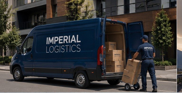 Imperial Logistics package pickup and delivery van